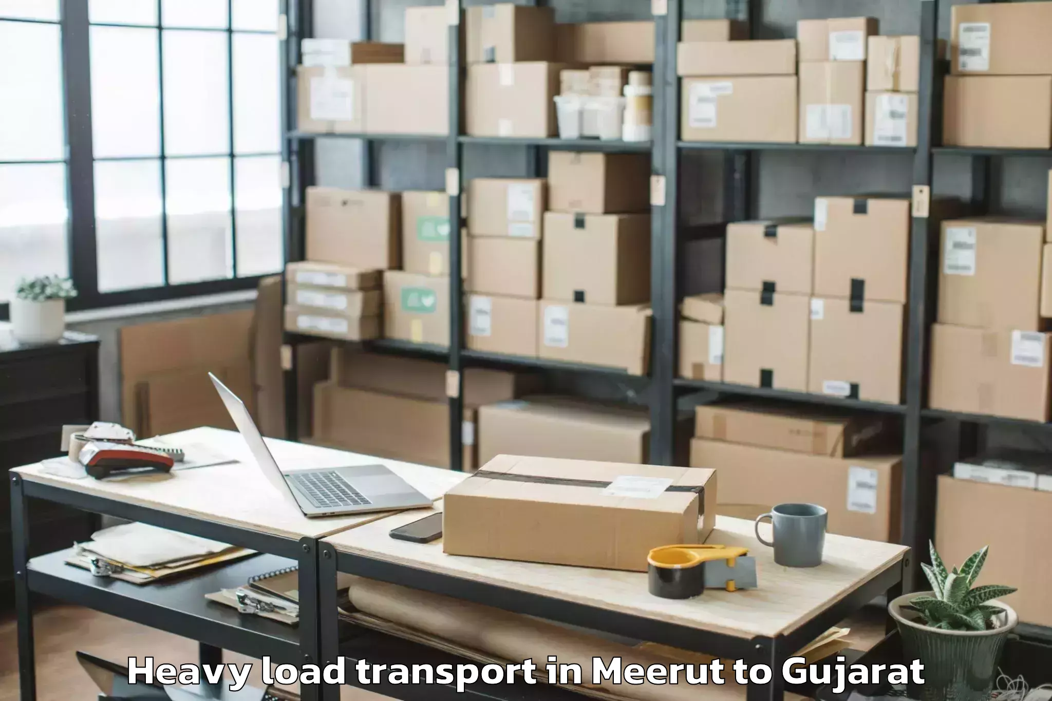 Top Meerut to Kadodara Heavy Load Transport Available